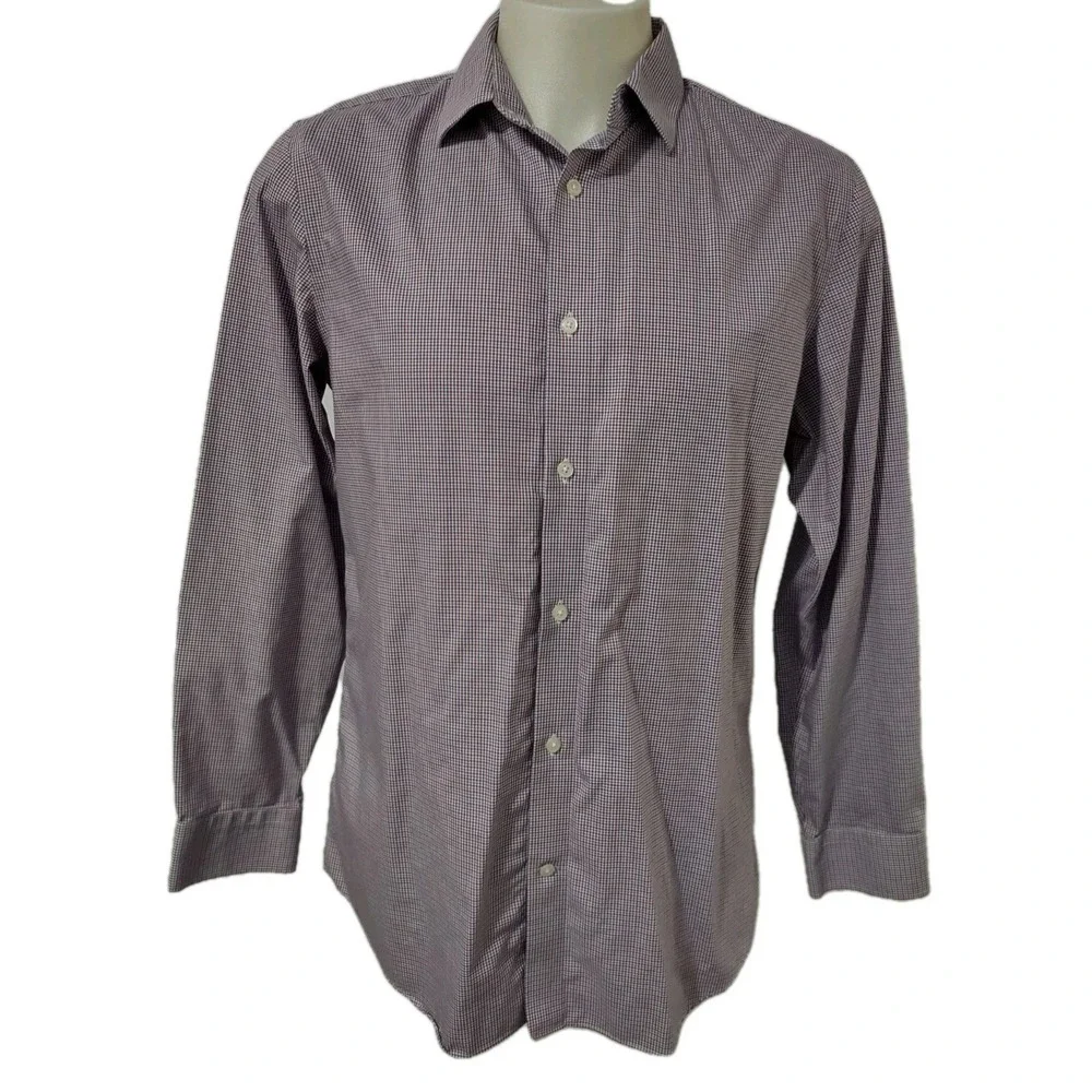 Banana Republic Dress Shirt Men's Size Large Slim Fit Collared Long sleeve Check